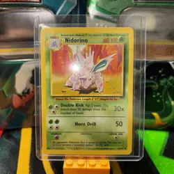 Pokemon TCG Nidorino Card 37/102 Base Set Regular Unlimited Uncommon Vintage - Image 1