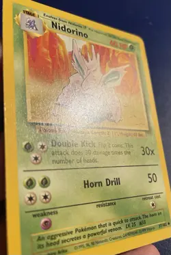 Pokemon TCG Nidorino Base Set, Unlimited Uncommon Card 37/102 - Image 2