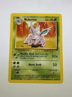 Nidorino 37/102 1999-2000 Vintage WoTC Pokemon Card TCG Base Set Unlimited LP/NM - Image 1