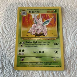 Pokemon TCG Nidorino Base Set 37/102 Regular Unlimited Uncommon NM Vintage Card - Image 1