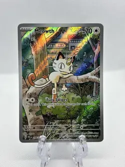 Meowth 106/094 Phantasmal Flames Holo Illustration Rare Pokemon English PFL NM - Image 1