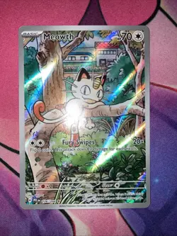 Meowth 106/094 Phantasmal Flames Holo Illustration Rare Pokemon English NM PFL - Image 2