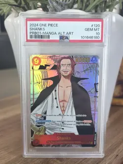 One Piece TCG Shanks Manga PRB-01 PSA 10 Gem Mint - Image 1