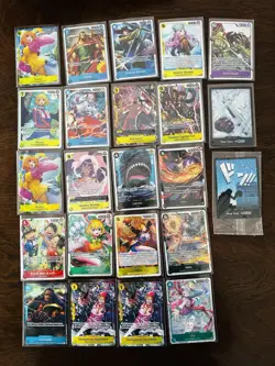 One Piece TCG Card Lot 23 Cards. SR Promo ST Don Card. Sealed And fresh Pack - Image 1