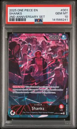 2025 ONE PIECE ENGLISH VERSION 2ND ANV SET #001 SHANKS PSA 10 - Image 1