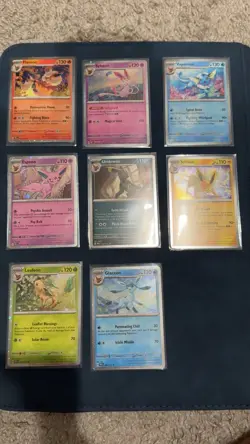 Pokemon Prismatic Evolutions Eeveelution Cosmos Holo Costco Promo Full Set (8x) - Image 1