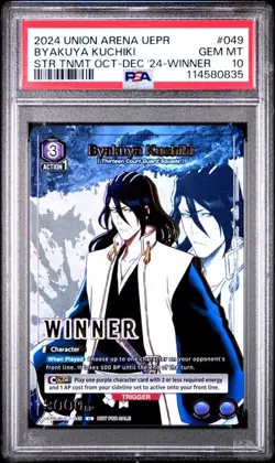 Union Arena TCG Bleach Byakuya Kuchiki Winner #049 Promo PSA 10 GEM MINT - Image 1