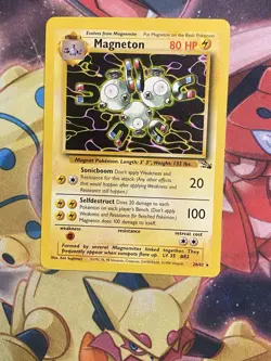 Magneton 26/62 Fossil Rare Vintage Pokemon Card WOTC TCG English LP - Image 1