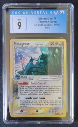 CGC 9 Metagross 11/113 2005 ex Delta Species Holo Pokemon TCG Card - Image 1