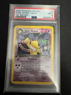 Pokemon Dark Hypno 1st Edition Holo Rare Card 9/82 PSA 9 Mint 2000 - Image 1