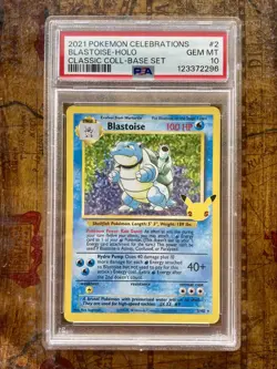 Blastoise Celebrations Classic Collection PSA 10 Gem Mint Pokemon Card - Image 1