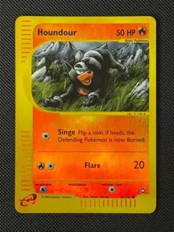 Pokemon Cards Houndour 86/147 Reverse Holo Aquapolis Common NM - Image 1