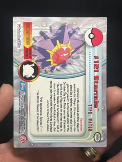 #121 Starmie Topps TV Animation Series 3 Pokemon Card 2000 Blue Logo - Image 5