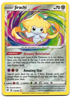 Jirachi 119/185 - Sword & Shield Vivid Voltage Pokemon TCG 2020 Holo - M/LP Card - Image 1