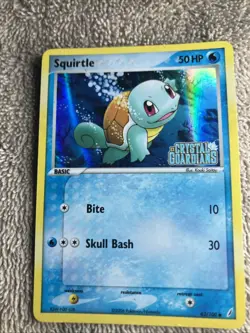 Pokemon TCG Squirtle Stamped Reverse Holo Card 63/100 EX Crystal Guardians LP - Image 1
