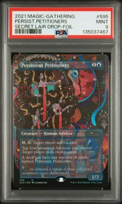 2021 MTG SECRET LAIR DROP BONUS-FOIL #595 PERSISTENT PETITIONERS PSA 9 - Image 1