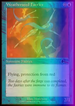 Magic the Gathering MTG Weatherseed Faeries (48) Urza's Legacy LP FOIL - Image 1