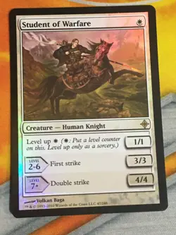 D1197 MAGIC GATHERING RISE OF ELDRAZI STUDENT OF WARFARE #47 FOIL MP R MTG - Image 1