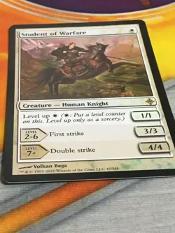 D1197 MAGIC GATHERING RISE OF ELDRAZI STUDENT OF WARFARE #47 FOIL MP R MTG - Image 2