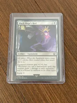 MTG Magic the Gathering Black Mage Rod Final Fantasy Misprint (Crimp Error) - Image 1