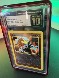 DOUBLE SWIRL Pokemon Entei Movie Promo #34 WOTC Black Star CGC Pristine 10 - Image 4