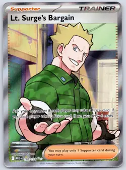Lt. Surge's Bargain 170/132 (NM) - ME01: Mega Evolution Ultra Rare - Pokemon TCG - Image 1