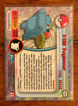 1999 Topps Pokemon Ivysaur #02 TV Animation Series Blue Logo - Image 2