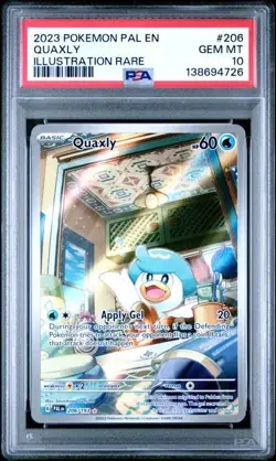 2023 POKEMON PAL EN-PALDEA EVOLVED ILLUSTRATION RARE #206 QUAXLY PSA 10 Gem Mint - Image 1