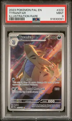 PSA 9 Mint - Tyranitar 222/193 - Paldea Evolved Illustration Rare Pokemon - Image 1