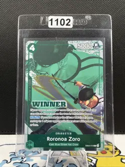 Roronoa Zoro WINNER 2025 Promo ALT ART EB02-019 Foil Rare ONE PIECE TCG (1102) - Image 1