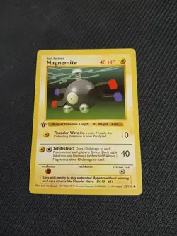 1999 Pokemon TCG Magnemite Base Set 1st Edition Shadowless Vintage 53/102 MP - Image 1