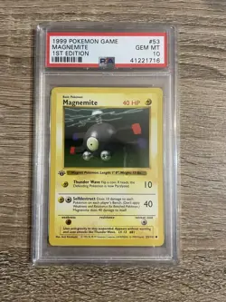 1999 Pokemon Base Set 1st Edition Shadowless Magnemite 53/102 - PSA 10 GEM MINT - Image 1