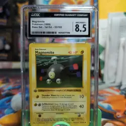 CGC 8.5 1st Edition Magnemite Base Set Shadowless 53/102 Non Holo Pokemon 1999 - Image 1