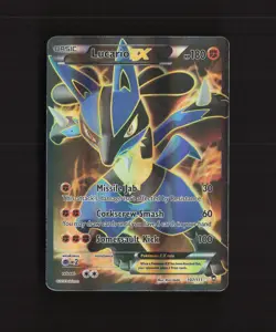 Lucario EX 107/111 Furious Fists Full Art Ultra Rare Holo Pokemon Card DMG - Image 1