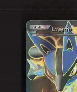 Lucario EX 107/111 Furious Fists Full Art Ultra Rare Holo Pokemon Card DMG - Image 3