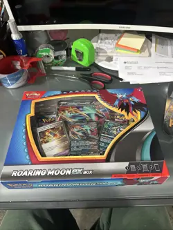 ROARING MOON EX BOX Pokemon TCG 4 Booster Packs + 4 Foil Promo Cards SEALED NEW - Image 1
