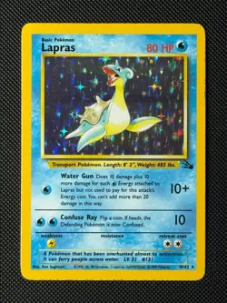 Pokemon Cards Lapras 10/62 Fossil Holo Rare NM - Image 1