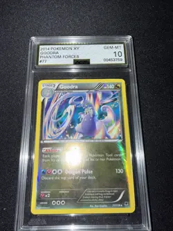 2014 Pokemon XY Series Phantom Forces 77 REVERSE HOLO GOODRA AGS 10 - Image 2