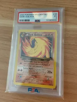 Pokemon 2002 Dark Quilava Neo Destiny TCG Card 39/105 PSA 3 - Image 1