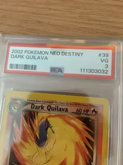 Pokemon 2002 Dark Quilava Neo Destiny TCG Card 39/105 PSA 3 - Image 2