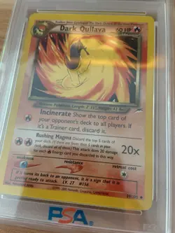 Pokemon 2002 Dark Quilava Neo Destiny TCG Card 39/105 PSA 3 - Image 3