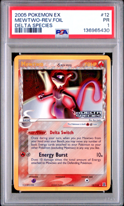 PSA 1 2005 Pokemon EX Delta Species Mewtwo STAMPED Reverse Holo 12/113 - Image 1