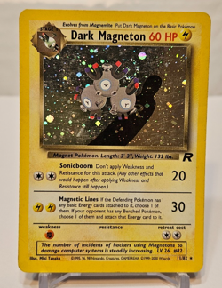 Dark Magneton 11/82 Holo Rare SWIRL Unlimited Team Rocket Pokemon 1265 - Image 1