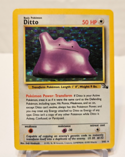 Ditto 3/62 Holo Rare Unlimited Fossil Pokemon 1302 - Image 1