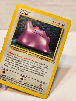 Ditto 3/62 Holo Rare Unlimited Fossil Pokemon 1302 - Image 3