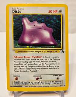 Ditto 3/62 Holo Rare Unlimited Fossil Pokemon 1303 - Image 1