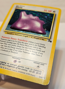 Ditto 3/62 Holo Rare Unlimited Fossil Pokemon 1303 - Image 2