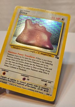 Ditto 3/62 Holo Rare Unlimited Fossil Pokemon 1305 - Image 3