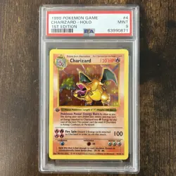 1999 Pokemon 1st Edition Base Set Charizard Holo PSA 9 4/102 THICK STAMP! - Image 1