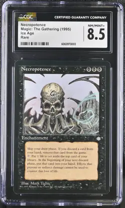 1995 MTG Magic the Gathering - Necropotence - Ice Age Rare CGC 8.5 - Image 1